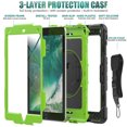 thumbnail image 4 of Case for iPad 6th / 5th Gen (2018 2017) / iPad Air 2 / iPad Pro 9.7 inch with Screen Protector, 360 Degree Rotating Kickstand Hand Strap Shockproof Cover with Shoulder Strap, Lime PC, 4 of 7