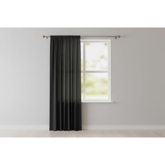 Solid Poplin Window Curtain or Photography Backdrop 58" Wide - Black