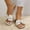 White, variant on Kayannuo Women's Sandals Womens Flat Sandals Women's New Plus-size Pearl Flats Wear Beach Slippers With Low Heels Gifts for Women