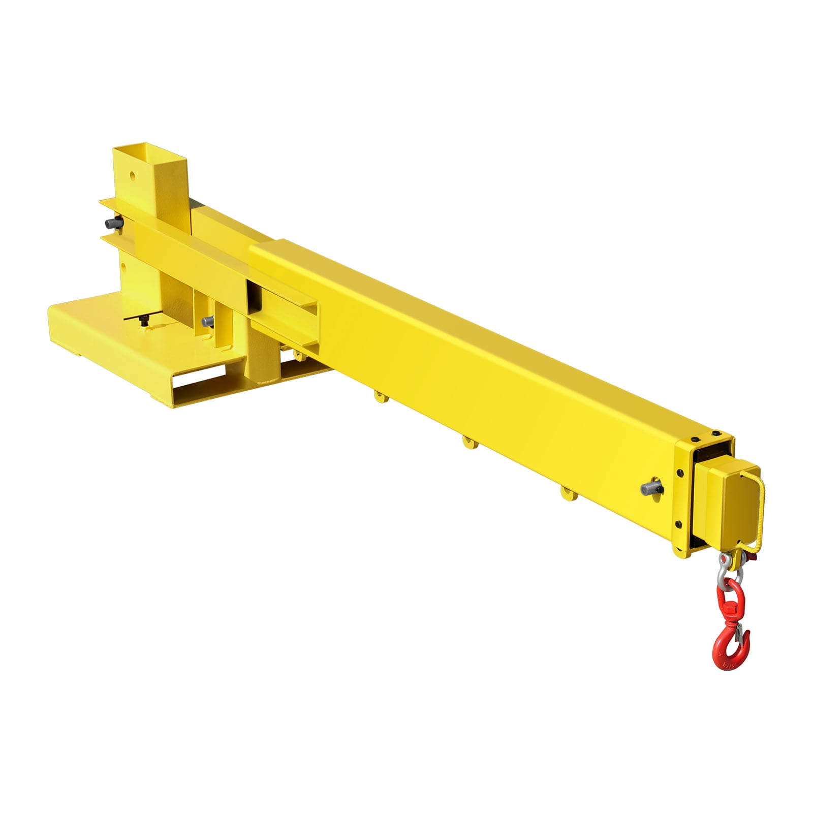 KFFKFF Mobile Forklift Crane, Load Limit of 6000lbs, Manually Adjustable Boom Reaches 56.1 inches, Equipped with Dual Hooks, Versatile Forklift Crane Extension for Warehouses