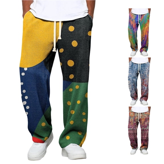 XFeng Men Pleated Wide Leg Dress Pants Casual Loose Trousers