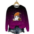 thumbnail image 2 of Heisall Womens Hoodies Halloween-themed Sparkling Print Round Neck Long Sleeve Fleece-lined Casual Sporty Fashion Sweatshirts, 2 of 9