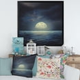 thumbnail image 3 of Designart 'Super Moon Over The Blue Sea' Nautical & Coastal Framed Art Print, 3 of 4