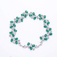 thumbnail image 2 of Tsavorite & Cubic Zirconia 925 Sterling Silver Tennis Bracelet 7.99" B97417082, New Year Sale, Valentin's Day Gift, 2 of 4