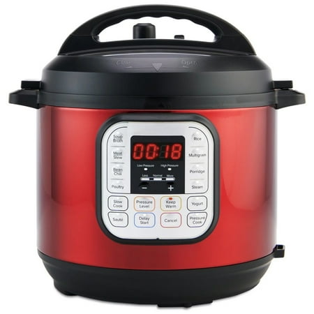

6 Quart pressure cooker Red Stainless Steel
