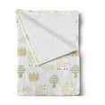 thumbnail image 2 of Sheep Soft Flannel Fleece Blanket, Sheep Characters with Checkered Patterns Little Trees Fences Rural Farm Life, Cozy Plush for Indoor and Outdoor Use, 50" x 60", White Khaki Ivory, by Ambesonne, 2 of 5
