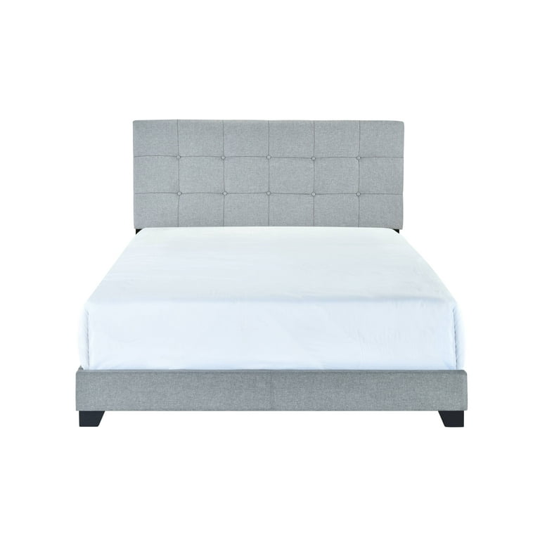 Crown Mark Florence Gray Upholstered Panel Bed Full size