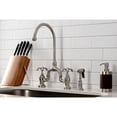 thumbnail image 3 of Kingston Brass KS7798TXBS French Country Bridge Kitchen Faucet with Brass Side Sprayer, Brushed Nickel, 3 of 8