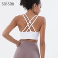 thumbnail image 2 of SOISOU Nylon Top Mujer Sujetador Sexy Top Mujer Ropa interior transpirable Mujer Fitness Yoga Sujetador deportivo para mujer Gimnasio 26 colores Tan Jianjun unisex, 2 of 2