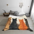 thumbnail image 6 of KLL Four Cats Watching Rain Print Fleece Throw Blanket, Horizontal Fleece Bedding Cute Soft Blankets Comfy Fleece Flannel Plush Home Decor for Couch & Bed -60"x50", 6 of 9