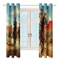 thumbnail image 3 of Vintage Western Cowboy Window Curtain Panels Grommet Blackout Curtains Blackout Curtains for Living Room, 3 of 7
