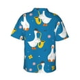 thumbnail image 4 of Xecao Cartoon Goose print Hawaiian shirt - a stylish short-sleeve button-down for men, perfect for casual beach and tropical outings., 4 of 9