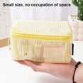 thumbnail image 3 of bestolf Cosmetic Bag Zipper Design Adjustable Size Mesh See-Through Washable Travel Makeup Organizer Storage Pouch (Light Gray ), 3 of 8