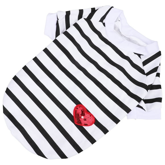 Dog Cotton Thin Shirt Striped Dog T-Shirt Spring and Summer Dog Clothes Pet Supply (M)