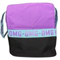 thumbnail image 3 of Duffle Bag 300D Poly w/hangtag- Top Purple Bottom Blk, words are Purple with Blue Handles., 3 of 4