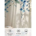 thumbnail image 6 of Sheer Curtains 63 Inch Length, Spring Blue Floral Semi Sheer Curtains Light Filtering Window Treatment, Farmhouse Weeping Floral Leaves Burlap Privacy Voile Drapes for Living Room Bedroom 52x63 Inch, 6 of 7