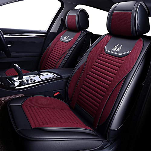 OASIS AUTO Car Seat Covers Premium Waterproof Faux Leather Cushion  Universal Accessories Fit SUV Truck Sedan Automotive Vehicle Auto Interior