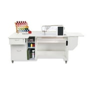 Kangaroo Kabinets Sydney Lite Dual Rail Electric Sewing Cabinet - Ash White Drop Ship