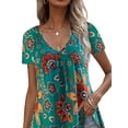 thumbnail image 3 of FASHIONWT Women Chic Floral Crewneck Summer Short Sleeve T-Shirts, 3 of 4