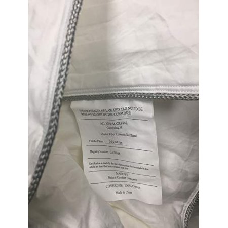 Natural Comfort Company White Striped Duvet Insert W Gray Piping