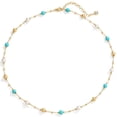 thumbnail image 1 of Collar LADYGD Chapado en Oro 14K con Perla y Turquesa 40 cm, 1 of 6