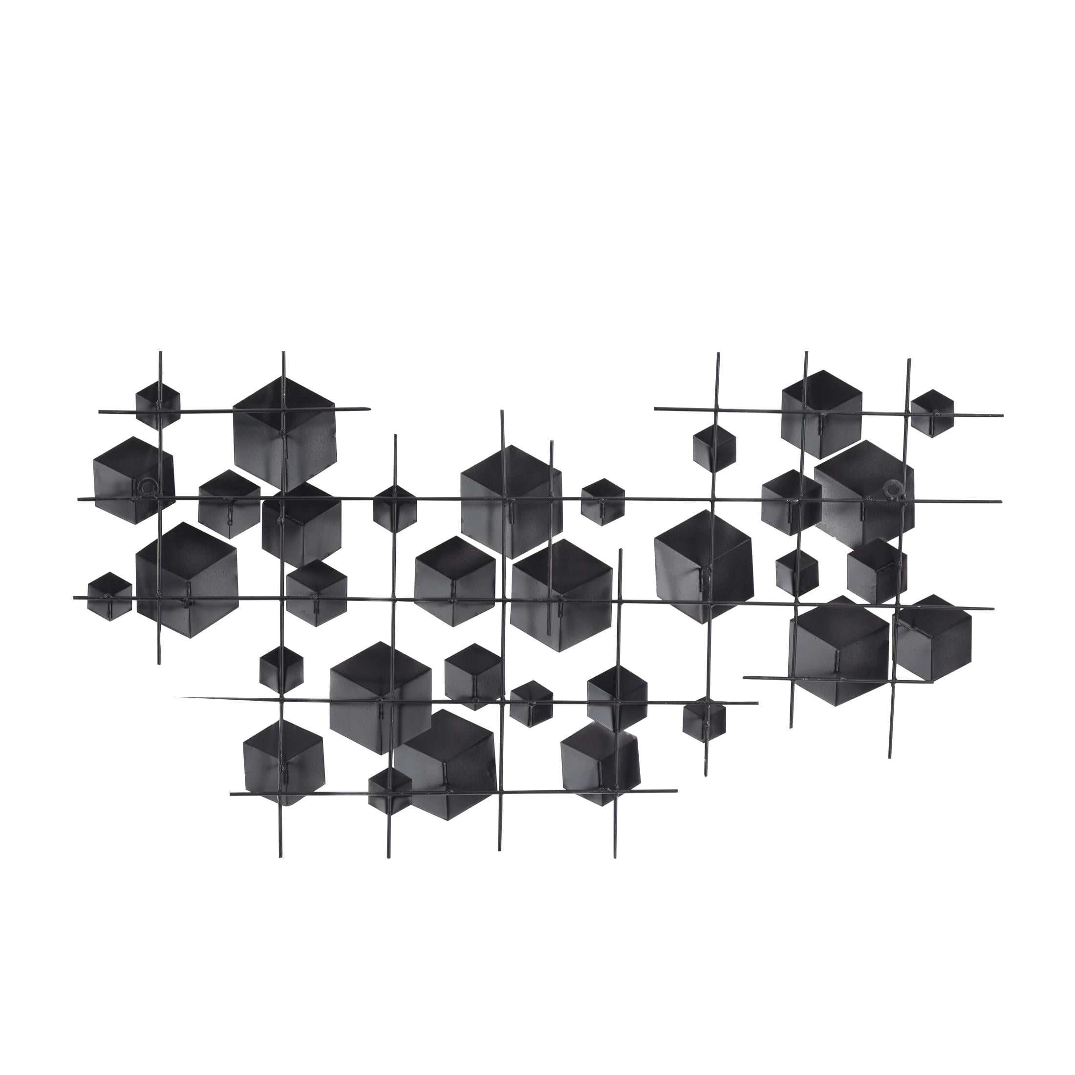 CosmoLiving by Cosmopolitan Multi Colored Metal 3D Cube Relief Geometric Wall Decor