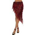 thumbnail image 2 of Dresfit Womens Belly Dance Skirt Paillette Sequin Outfit Tassels Sparkly Mardi Gras Dance Skirt with Rhinestones Shiny Wrap Skirt for Carniva Holiday Party Red One Size, 2 of 4