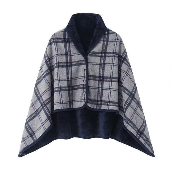 Atthatmmt Multi-Functional Shawl Blanket For Office Nap, Leg Covering Cape Sofa Scarf Tartan Double Warmth, Thickened Blanket