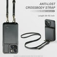 thumbnail image 2 of Crossbody Wallet Case for iPhone 15 with Lanyard Strap Card Slot Holder RFID Blocking Kickstand,Magnetic Flip Folio Zipper Purse Case,Retro  PU Leather Cover Handbag,Black, 2 of 9