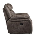 thumbnail image 3 of Mady 39 Inch Manual Glider Recliner Chair- Brown Microfiber- Solid Wood, 3 of 6