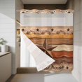 thumbnail image 4 of Country Stars No Hook Shower Curtain with Snap in Liner Vintage Wood Grain Bless Our Home Farmhouses Waterproof Bathroom Shower Curtain with See Through Top Window for Bathtub 72" x 78", 4 of 9