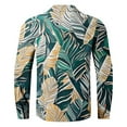 thumbnail image 3 of ZCFZJW Long Sleeve Hawaiian Shirts for Men Tropical Floral Print Summer Button Down Graphic Beach Vacation Tees Tops Loose Regular Fit Holiday Aloha T-Shirts Green#02 XL, 3 of 3