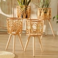 thumbnail image 5 of SIEYIO Rattan Plant Stand Indoor Woven Plant Pot Holder,Corner Plant Stand Outdoor, 5 of 18