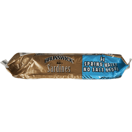 (4 pack) (4 Pack) Brunswick Sardine Fillets in Spring Water, No Salt Added, Gluten Free Food, High Protein Snacks, 3.75oz can