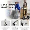 thumbnail image 6 of Costway 3-in-1 Convertible Hand Truck with 4 Rubber Wheels 1000 lbs Max Load Capacity, 6 of 10