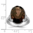 thumbnail image 2 of Solid 925 Sterling Silver Chocolate Brown Smoky Quartz Engagement Ring Size 8, 2 of 3