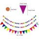 thumbnail image 5 of Suministros de decoración para fiestas, 20 piezas de flores de pompones de papel multicolor, pancarta triangular, abanico de guirnaldas de fiesta de cumpleaños, fiesta mexicana de carnaval JM, 5 of 5
