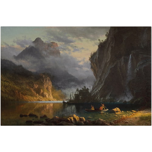 Trademark Fine Art "Indians Spear Fishing" 1862 Canvas Art by Albert Bierstadt