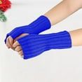 thumbnail image 2 of Ashirexll Winter Gloves Women, Fingerless Gloves for Women, Woolen Fingerless Gloves with Straight Arm Sleeves Knitted Long Cuffs for Ladies, 2 of 6