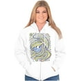 thumbnail image 4 of Smurfette Cartoon Floral Paisley Zip Hoodie Sweatshirt Women Brisco Brands S, 4 of 5