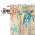 thumbnail image 4 of Teal Sea Turtle Starfish Curtain Valances Set Summer Beach Coral Shell Vintage Kitchen Curtains 24&nbsp;inch Length Rod Pocket Valance and Tiers 3 Piece Set Small Bedroom Bathroom Laundry Decor, 4 of 9