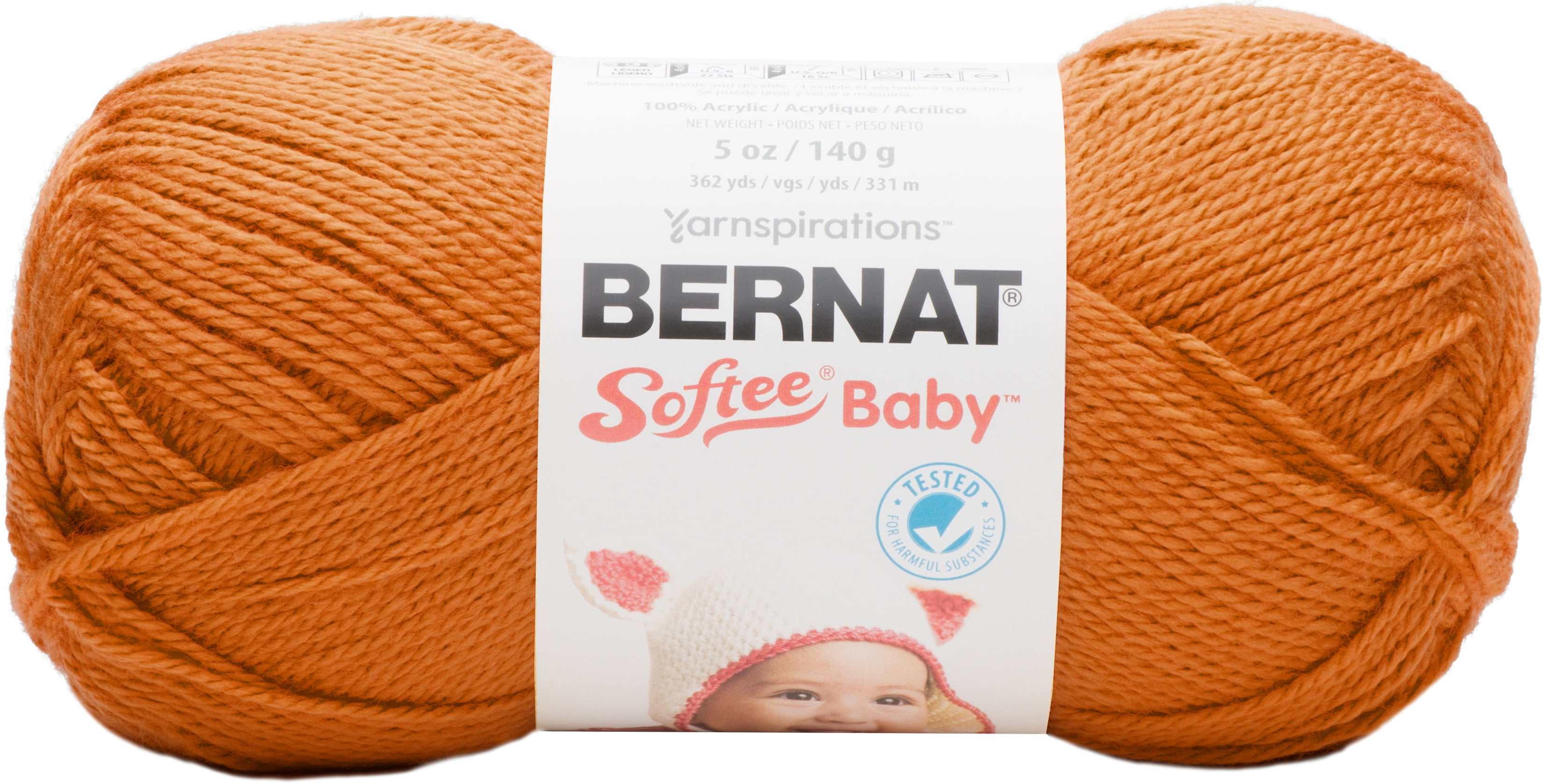 Bernat Light Acrylic Pumpkin Yarn, 362 yd