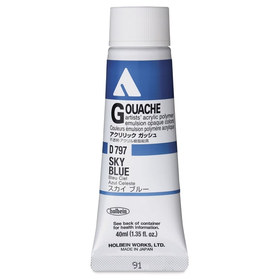 Holbein Acrylic Gouache – Sky Blue, 40 ml tube