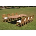 thumbnail image 4 of Grade-A Teak Dining Set: 8 Seater 9 Pc: 118" Double Extension Rectangle Table And 8 Devon Armless Chairs Outdoor Patio WholesaleTeak #WMDV40, 4 of 4