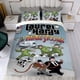 thumbnail image 4 of Laurel y Hardy Conjunto de sábanas temático, trío de piezas, cómodo y amigable con la piel, diseño único, regalo de decoración para el hogar para familiares, amigos y fans, 90 cm * 190 cm, 4 of 6