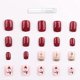thumbnail image 3 of BSLVWG 24 Pcs Christmas False Nails Short, Red Press on Nails with Snowman, Pretty Square Fake Nails Short with Nail Glue, Stick on Nails for Women, F, 3 of 5