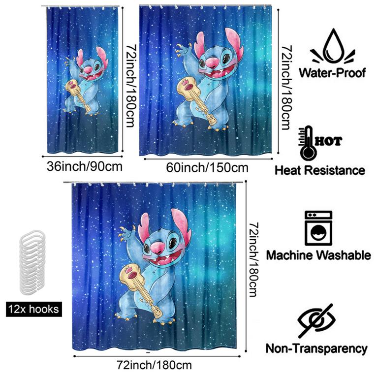 Cartoon Baby Stitch I Love You Shower Curtain or Bathroom set For