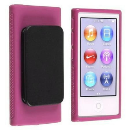 Pink Belt Clip TPU Rubber Skin Case Cover for Apple iPod Nano 7th Generation 7G 7, Belt Clip TPU Rubber Skin Case Cover for Apple iPod Nano 7th.., By