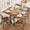 Walnut, variant on Dining Table Set for 4, Folding Dining Table with 4 Folding Chairs, Drop Leaf Table and Chairs with Swivel Wheels, Hideaway, for Small Space, Kitchen, Dining Room, Walnut