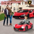 thumbnail image 6 of Funcid Kids Electric Ride On 12V 7AH Licensed Lamborghini Aventador Battery Powered Sports Car Toy with 3 Speeds Parent Remote Control, Sound System, LED Headlights & Hydraulic Doors - Green, 6 of 8